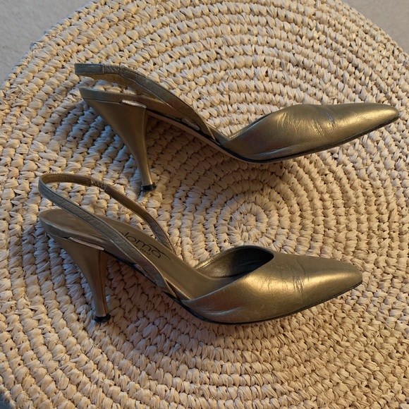 Vintage Paloma Italian gold leather Slingback Stiletto- See pictures 🎊🎊🎊 - Picture 5 of 9